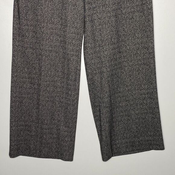 New Anne Klein Herringbone Wide Leg Pleat Front Pant Women's Size Medium - Picture 6 of 11